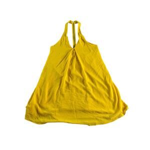 Alice + Olivia Dress Womens 4 Yellow Silk Racerback Mini Shift Zip Back Lined